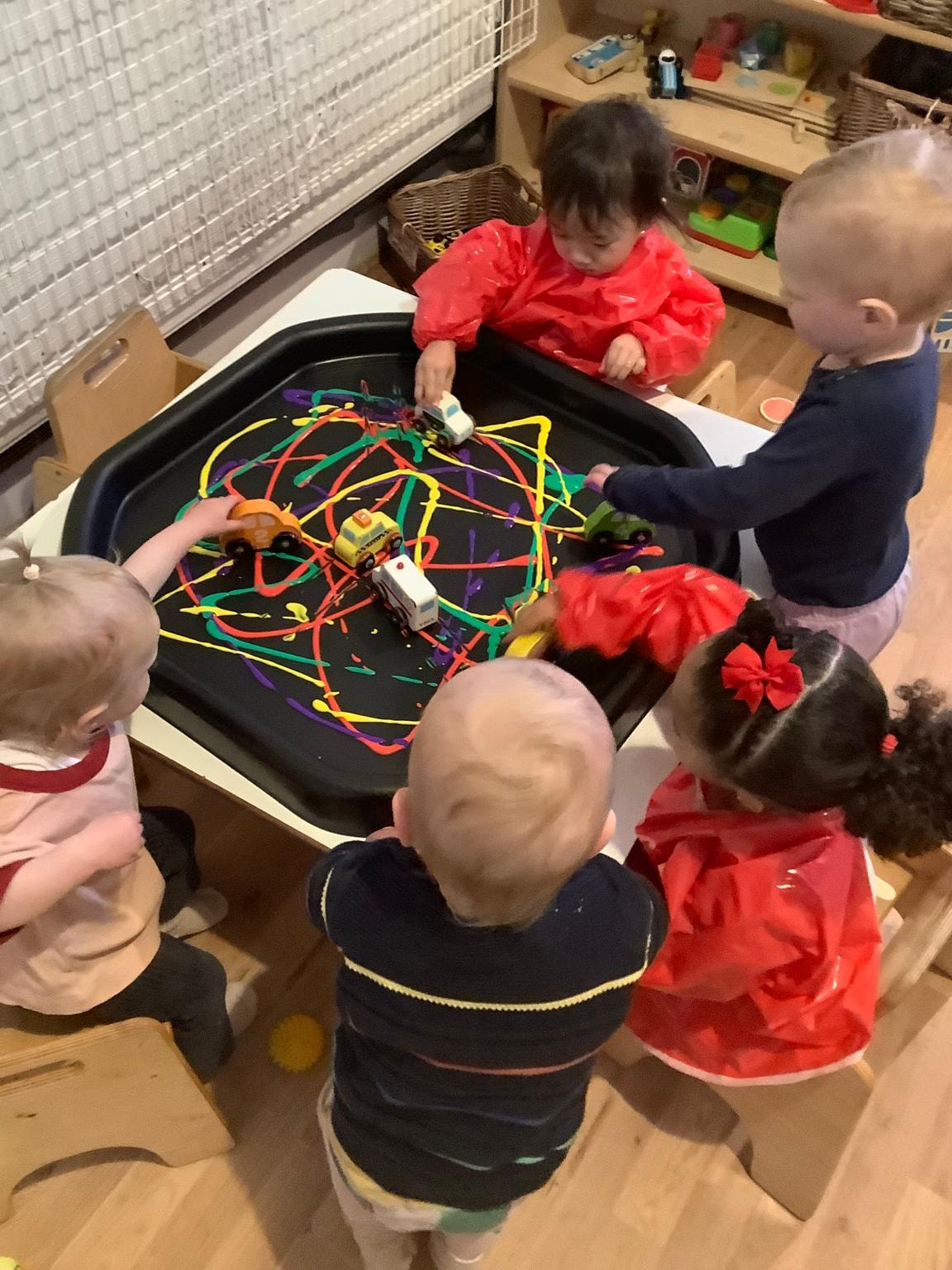 Children enjoying creative arts and crafts at the nursery